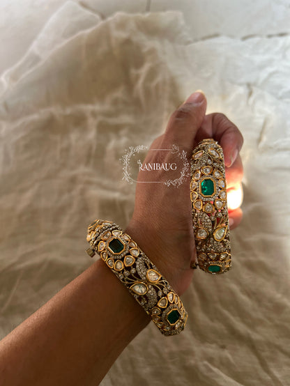 Nidhi Emerald Green Authentic Indian Bangles By Ranibaug