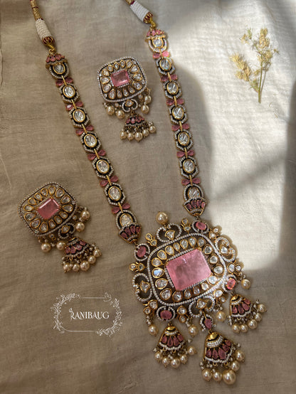 Nidhi Royal Gemstone Victorian Finish Kundan Studded Jewellery Bridal Set By Ranibaug