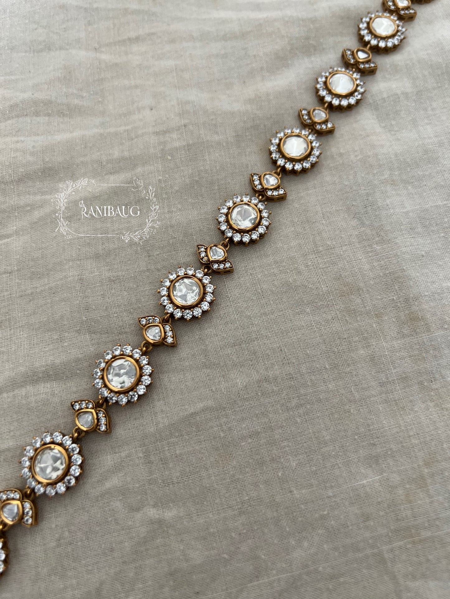 Niharika Victorian Mossainite Sheesh Patti Indian Hair Jewelry By Ranibaug