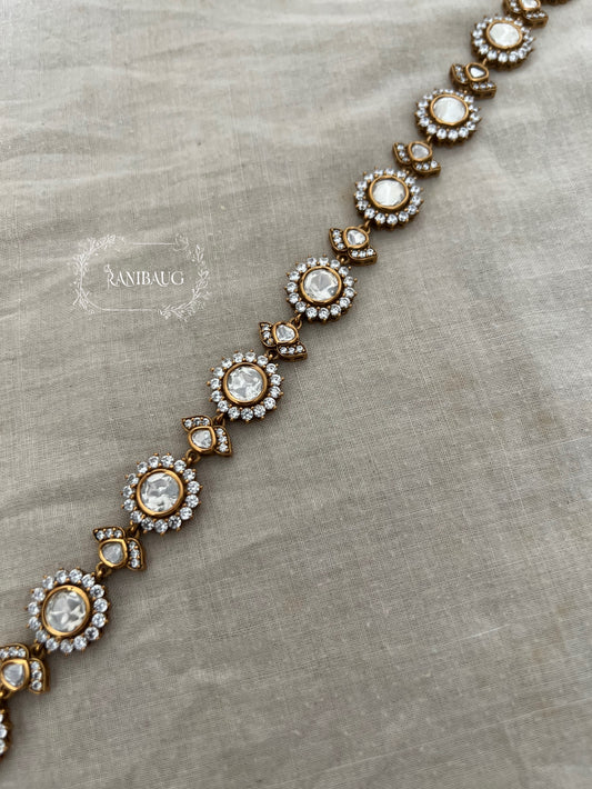 Niharika Victorian Mossainite Sheesh Patti Indian Hair Jewelry By Ranibaug