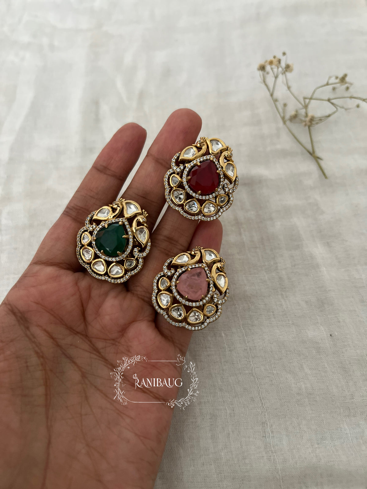 Nimrit Polki Multicolor Designer Ring By Ranibaug
