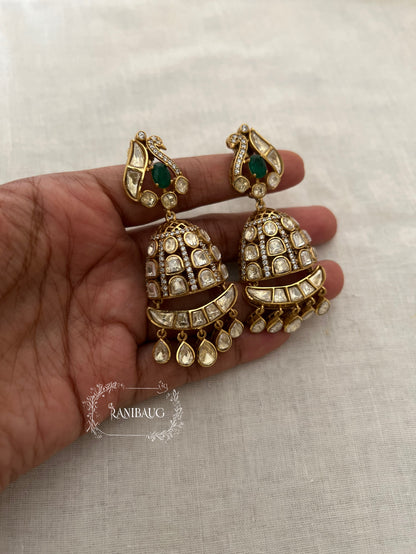 Nishita Kundan Gold Finish Royal Jhumka By Ranibaug