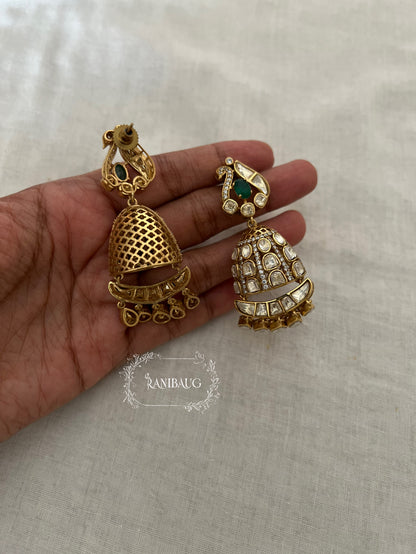 Nishita Kundan Gold Finish Royal Jhumka By Ranibaug