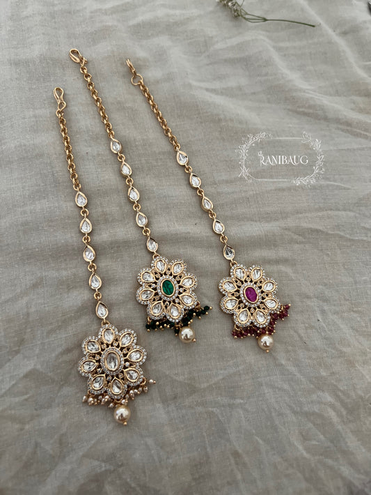 Nishtha Gold Plated Floral Maang Tikka By Ranibaug
