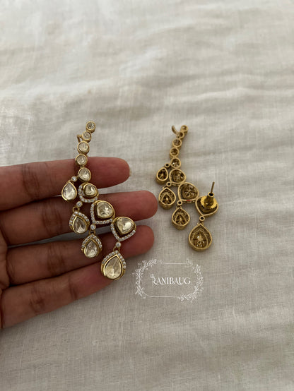 Nitara Polki Cuff Earrings Polki Dangle Drops Designer Earrings By Ranibaug