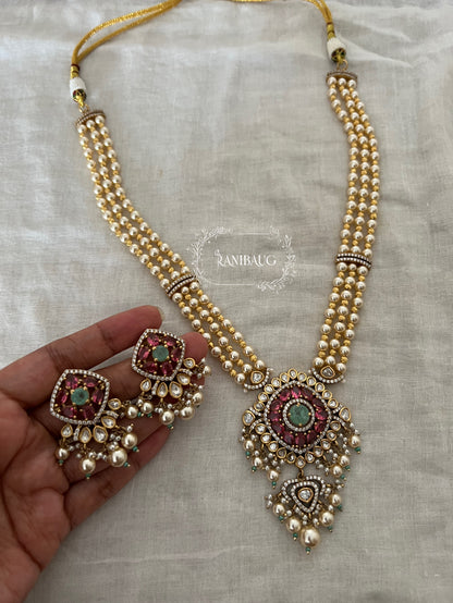 Niyukti Gold Pearl Beaded Rich Finish Polki Studded Designer Festive Necklace Set By Ranibaug | The Royal Wedding Collection 2026