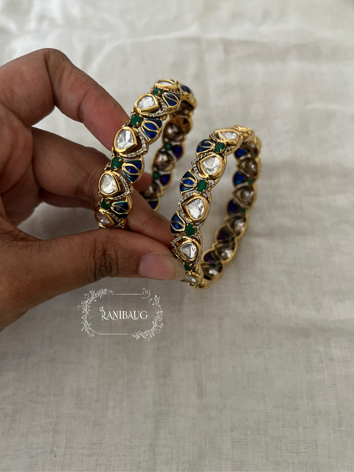 Padma Lotus Motif Gold Plated Polki Bangles By Ranibaug | Statement Wedding Jewellery Collection 2026