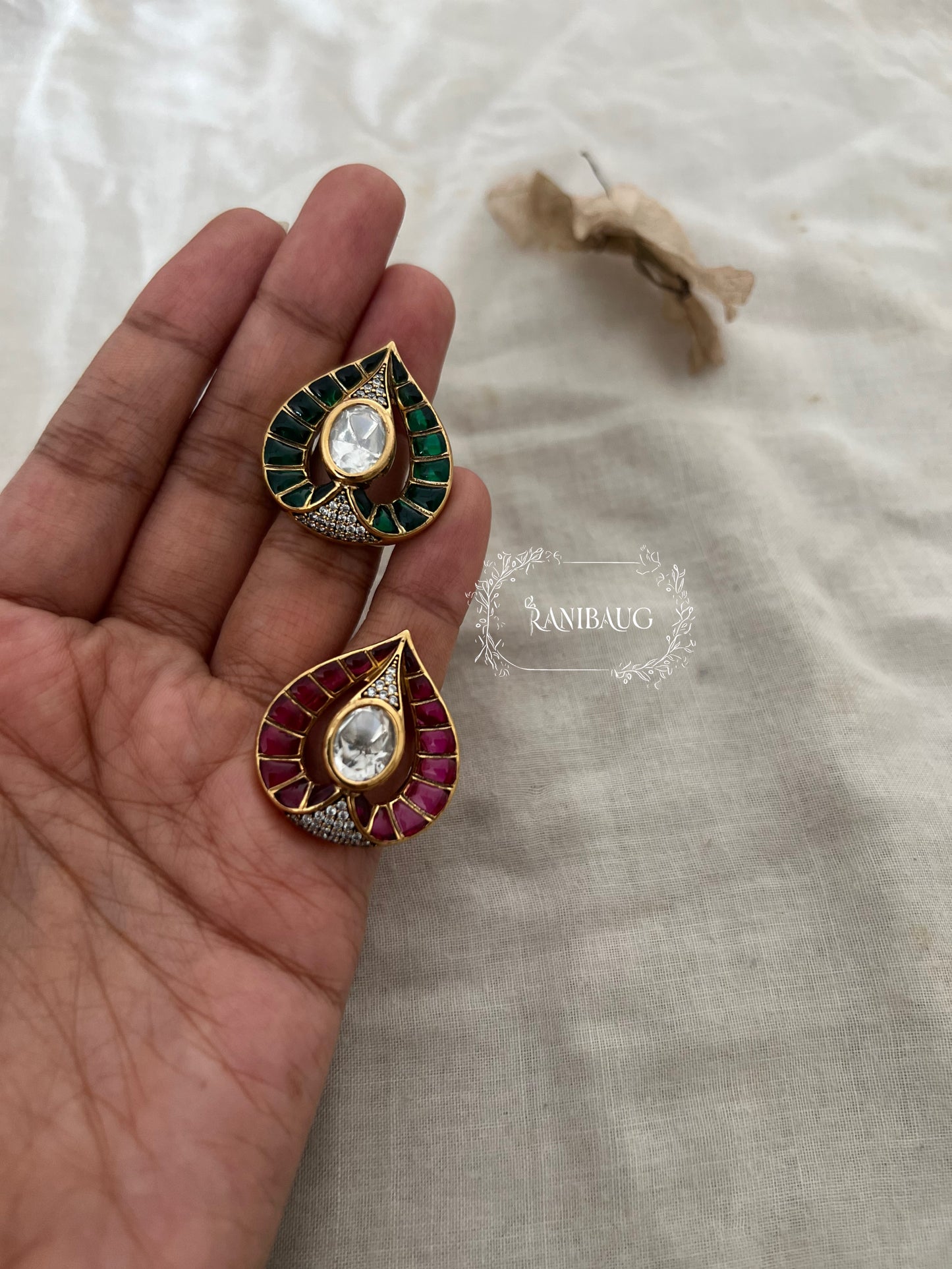 Pankhuri Kundan Stud Finger Ring Jewellery By Ranibaug