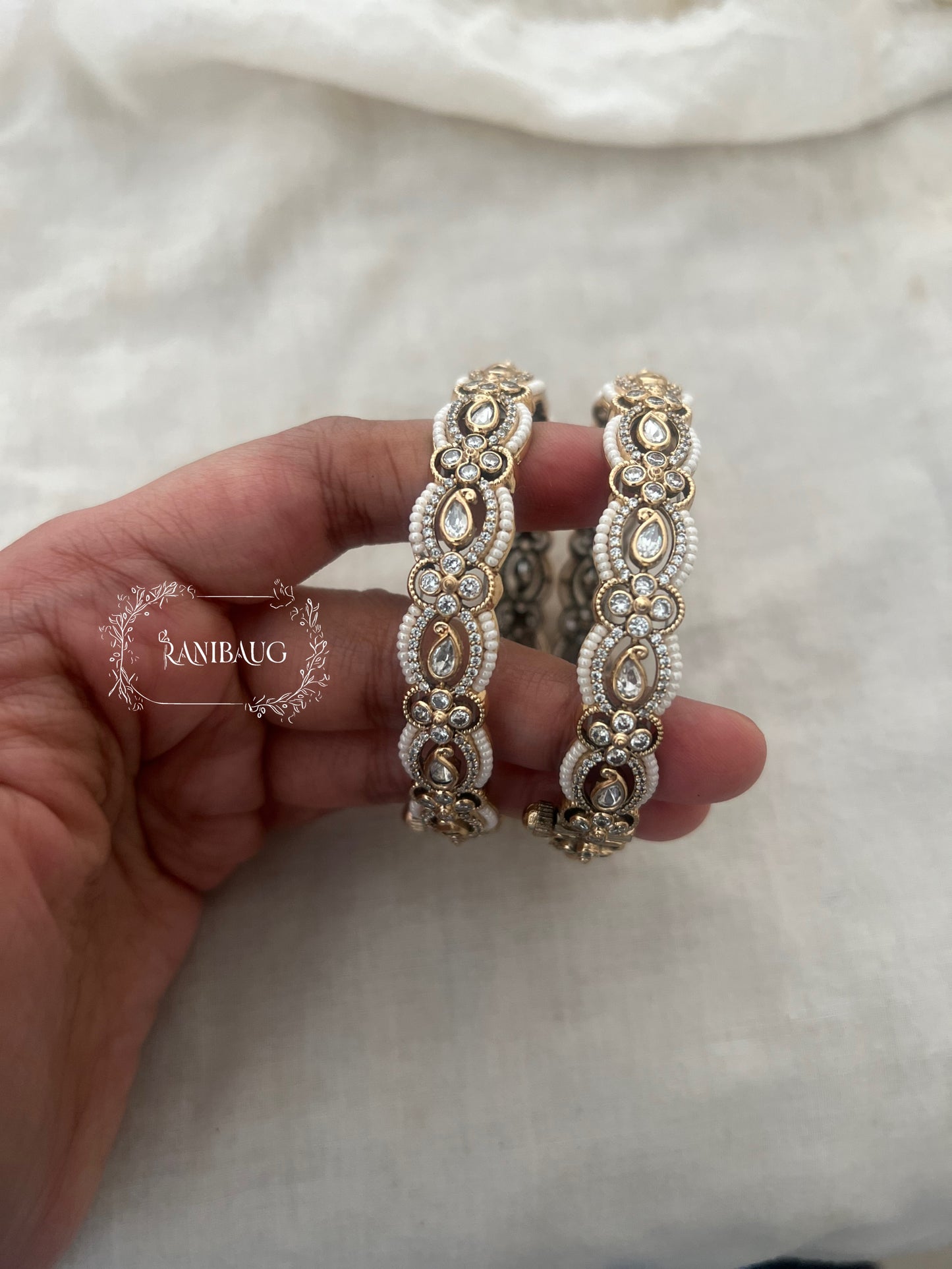 Pankti Designer Polki Kundan Bangle Set By Ranibaug