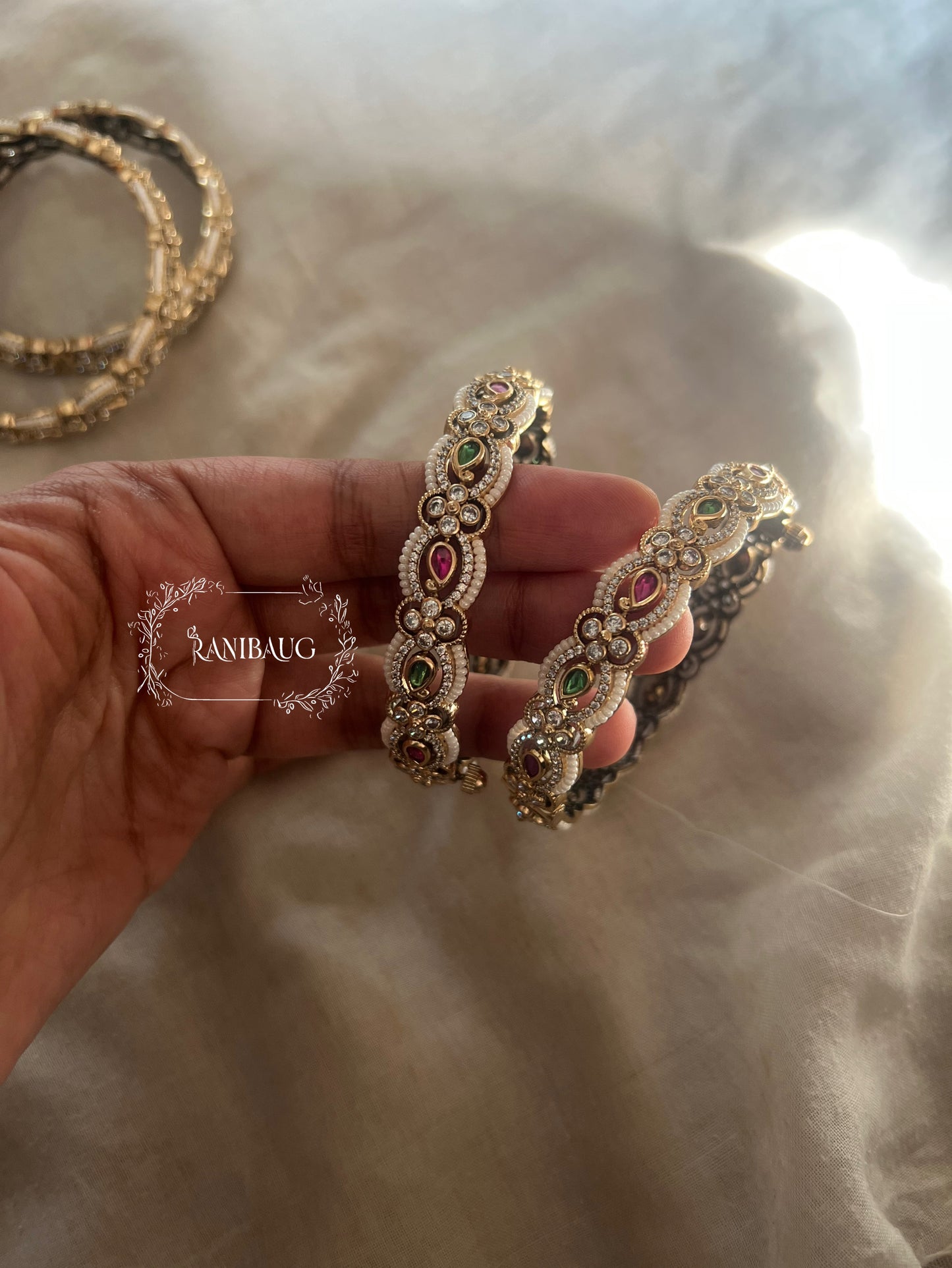Pankti Designer Polki Kundan Bangle Set By Ranibaug
