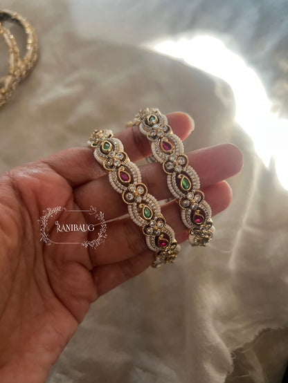 Pankti Designer Polki Kundan Bangle Set By Ranibaug