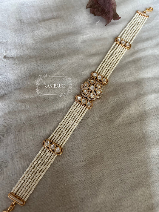 Pari Pearl Modern Victorian Finish Gold And Pearl Sheesh Patti By Ranibaug