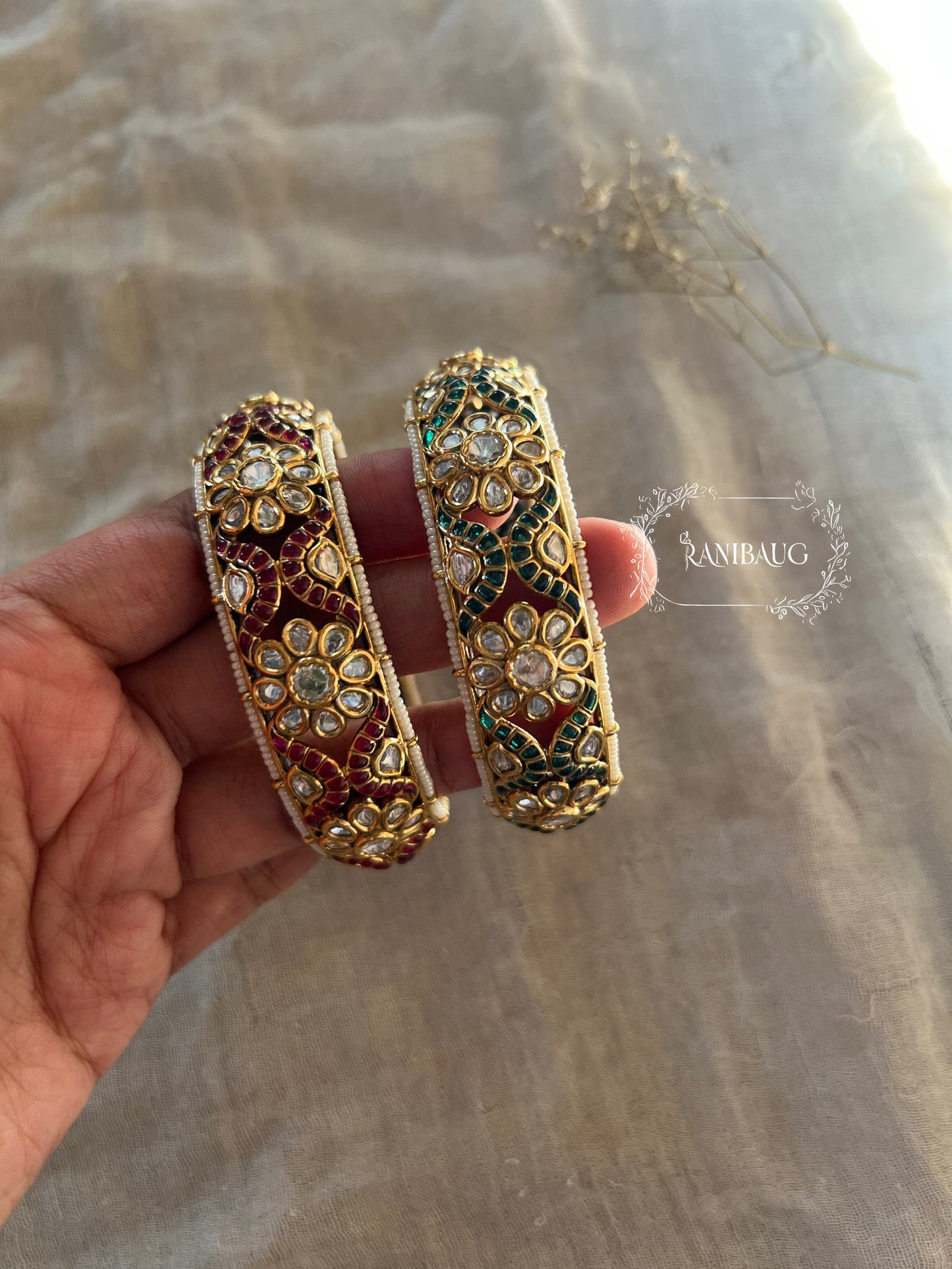 Paridhi Polki Kundan Patla Bangles For Bride By Ranibaug