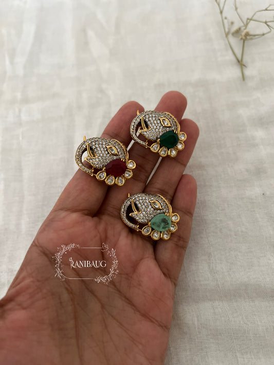 Parisha Elephant Motif Polki Kundan Gold Tone Festive Ring By Ranibaug