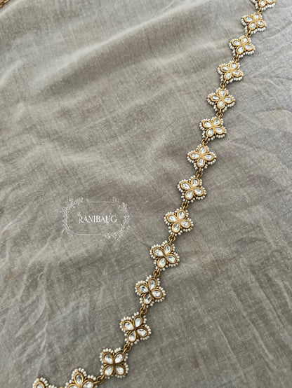 Phoolkawar Victorian Gold Waist Chains With Uncut Style Polki | Ranibaug