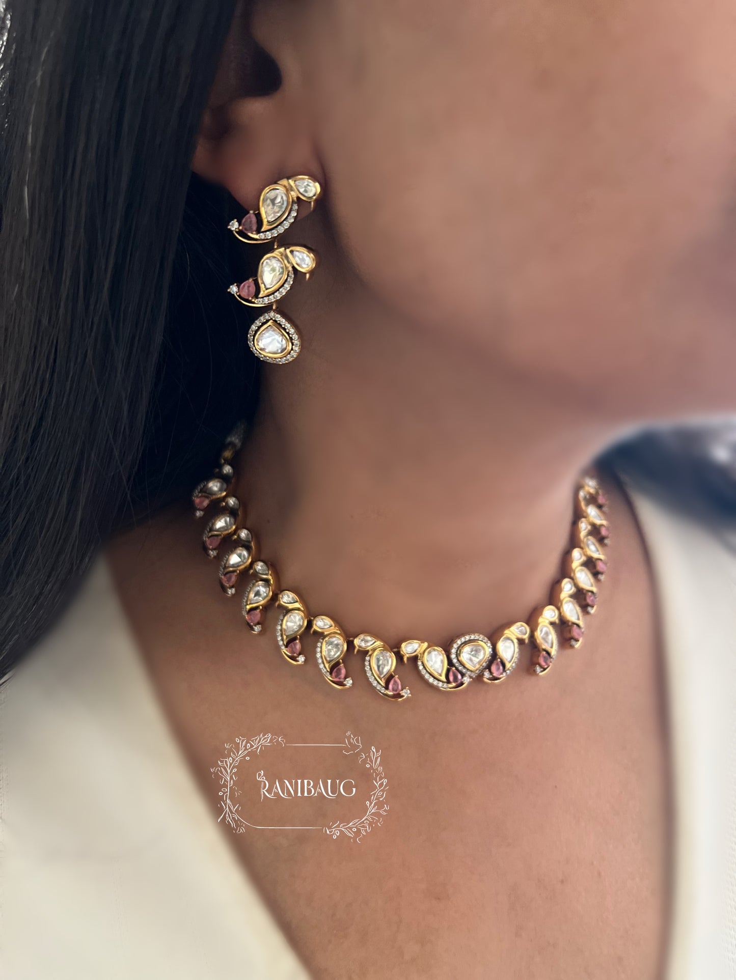 Pihu Bird Motif Polki Kundan Designer Necklace Set By Ranibaug | Minimal and Unique Necklace Set Collection 2025 2026