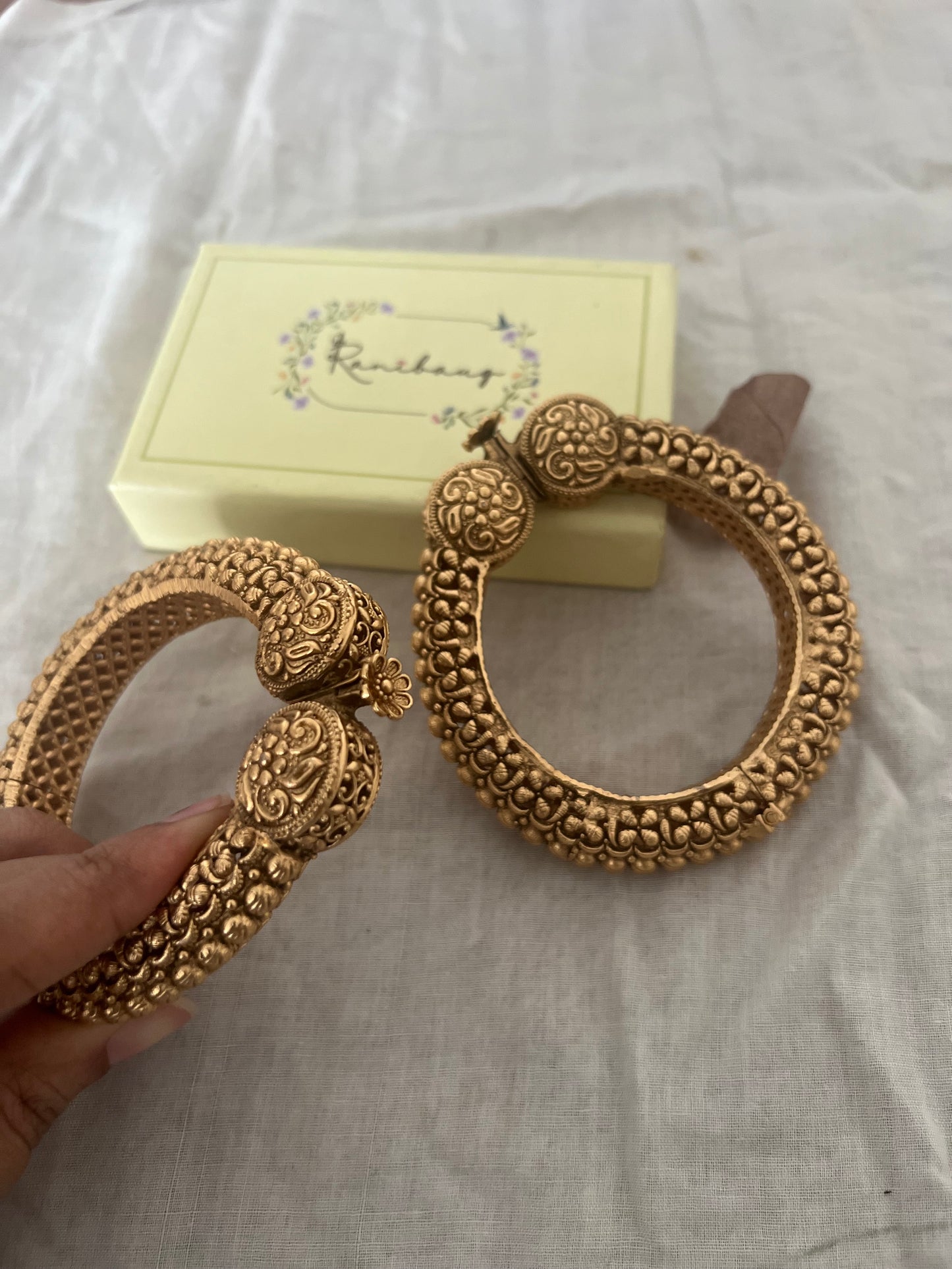 Pooja Gold Plated Bangle Bracelet Kada Style By Ranibaug