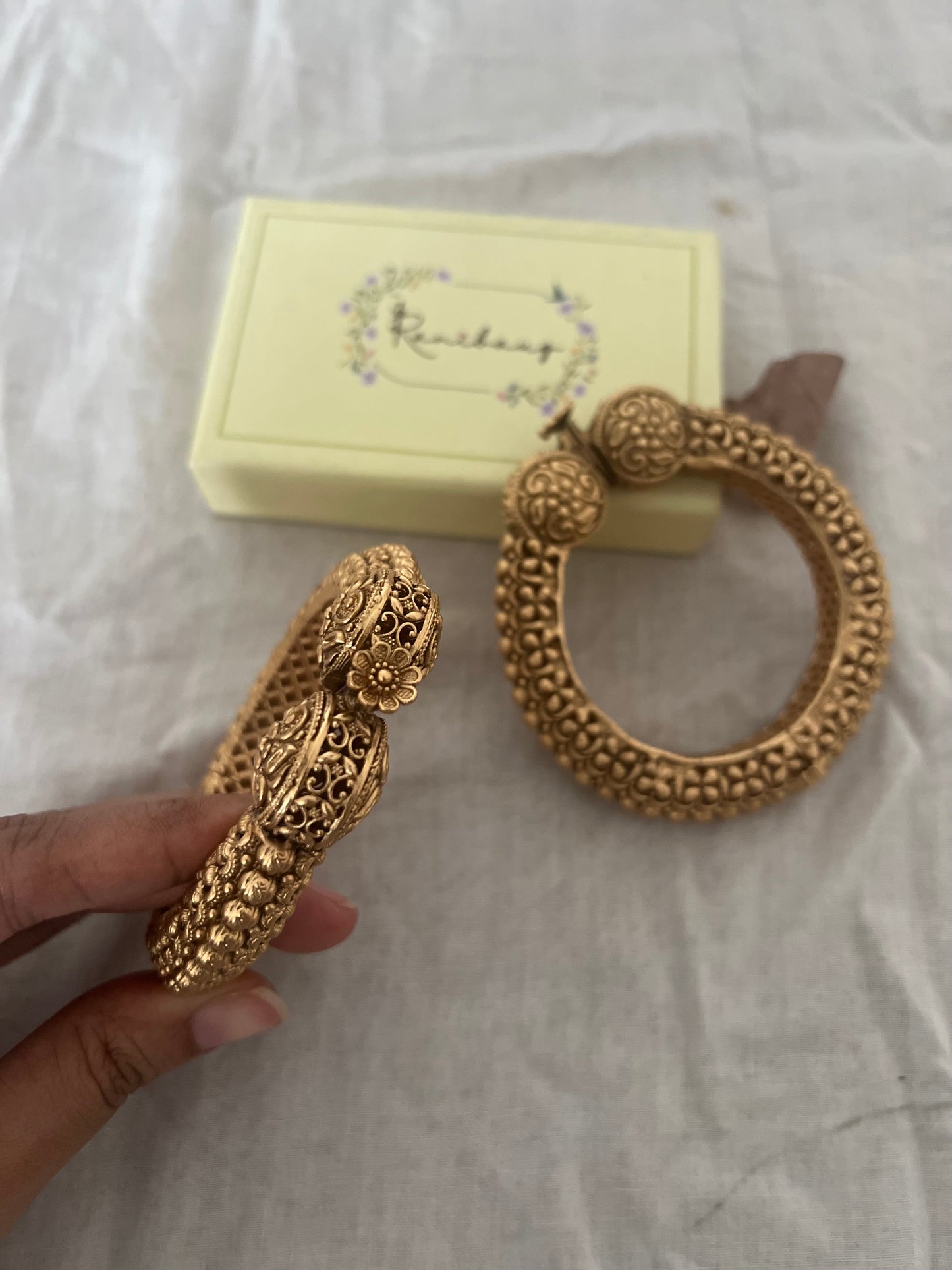Pooja Gold Plated Bangle Bracelet Kada Style By Ranibaug