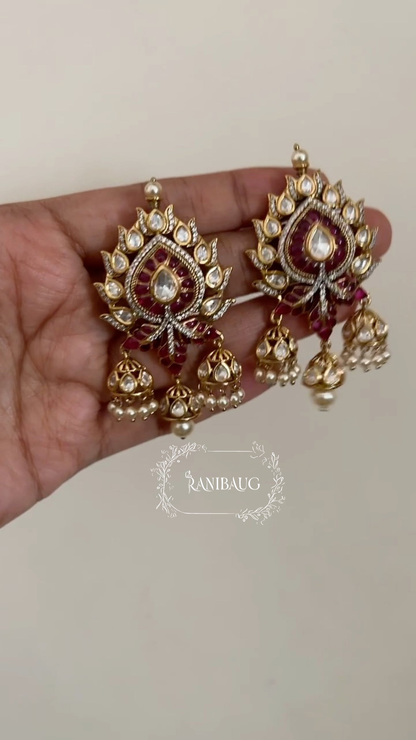 Prachi Long Teardrop Pearl Necklace Set With Jhumki Dangler Pendant Style In Premium Gold Finish By Ranibaug