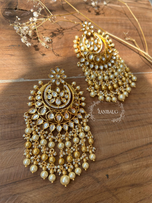 Pranaya Blush Kundan Pearl Chandbali | Ranibaug
