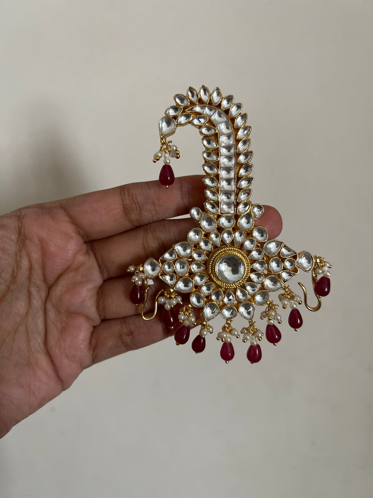 Pratap Kundan Gold Finish Heritage Kalgi Jewelry By Ranibaug