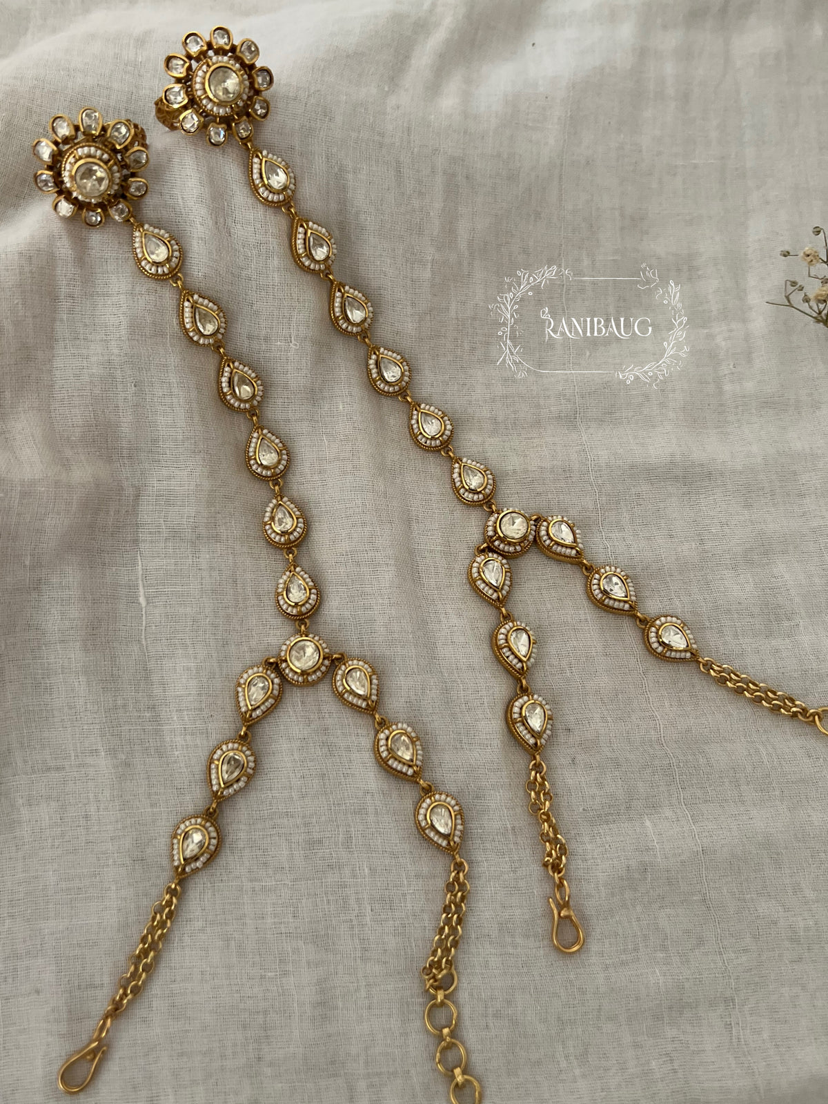 Pratiksha Kundan Pearl Designer Festive Haathphool Jewelry By Ranibaug