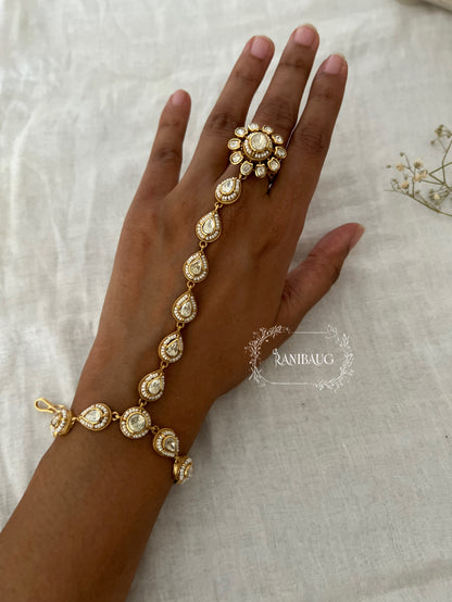 Pratiksha Kundan Pearl Designer Festive Haathphool Jewelry By Ranibaug