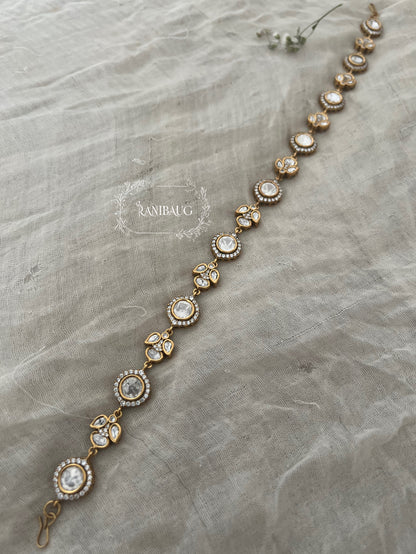 Prisha Antique Gold Uncut Polki Kundan Sheesh Patti Jewellery By Ranibaug