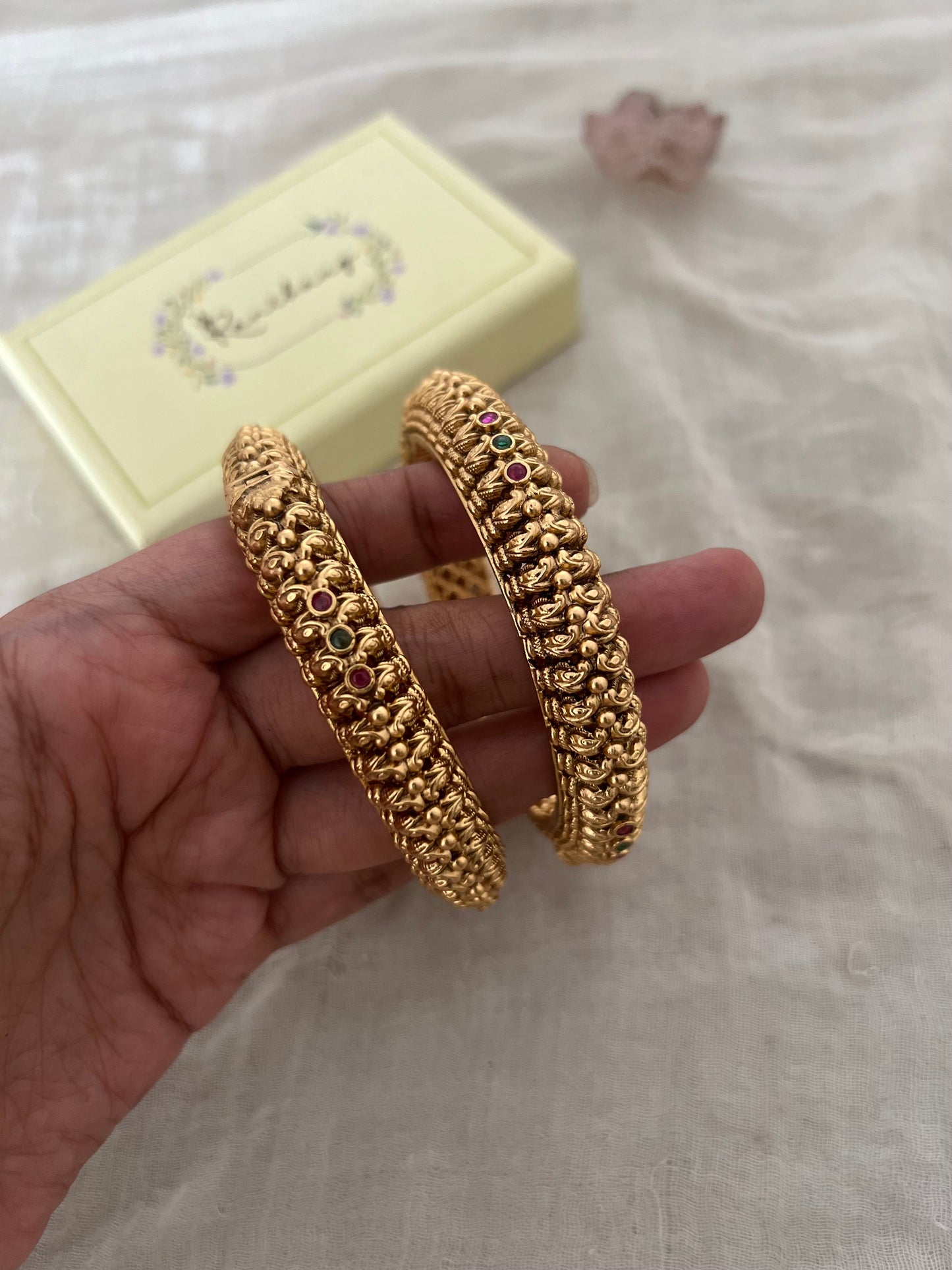 Priti Multi Bangles Set In Artificial Gold Plating By Ranibaug