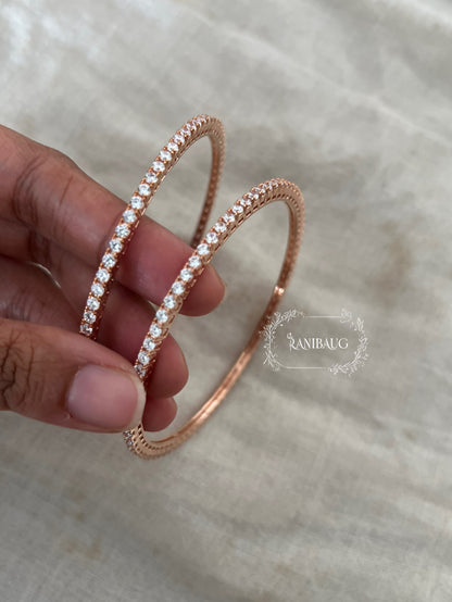 Pritisha Classic Simple Diamond Line Bangles By Ranibaug