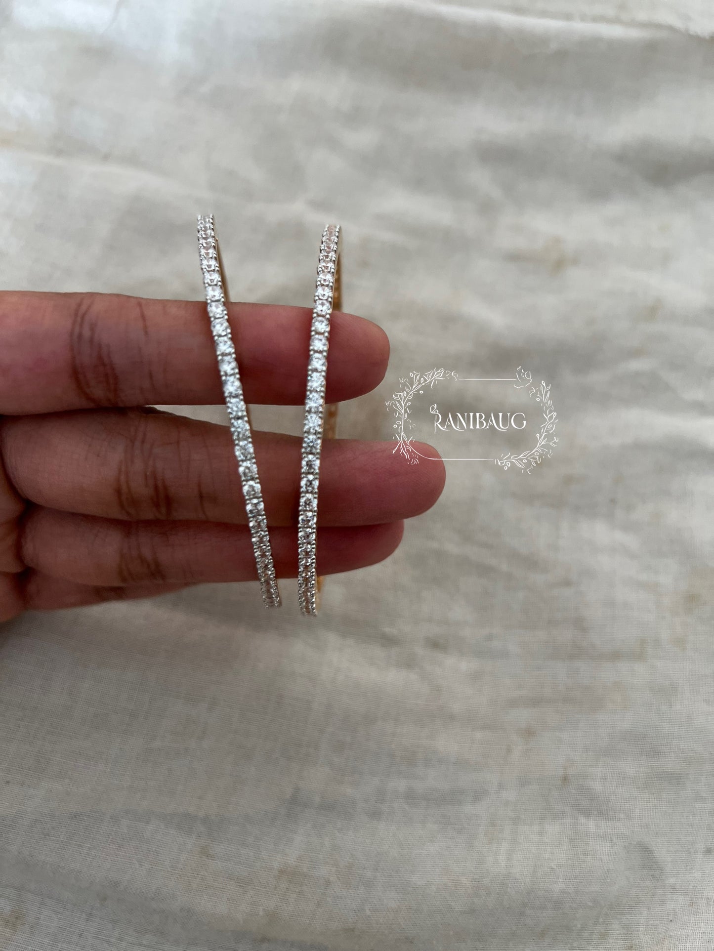 Pritisha Classic Simple Diamond Line Bangles By Ranibaug