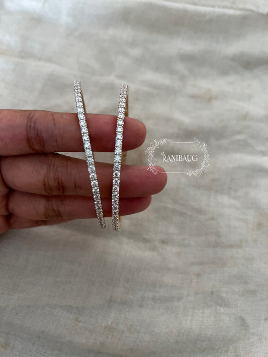 Pritisha Classic Simple Diamond Line Bangles By Ranibaug