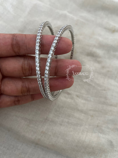 Pritisha Classic Simple Diamond Line Bangles By Ranibaug