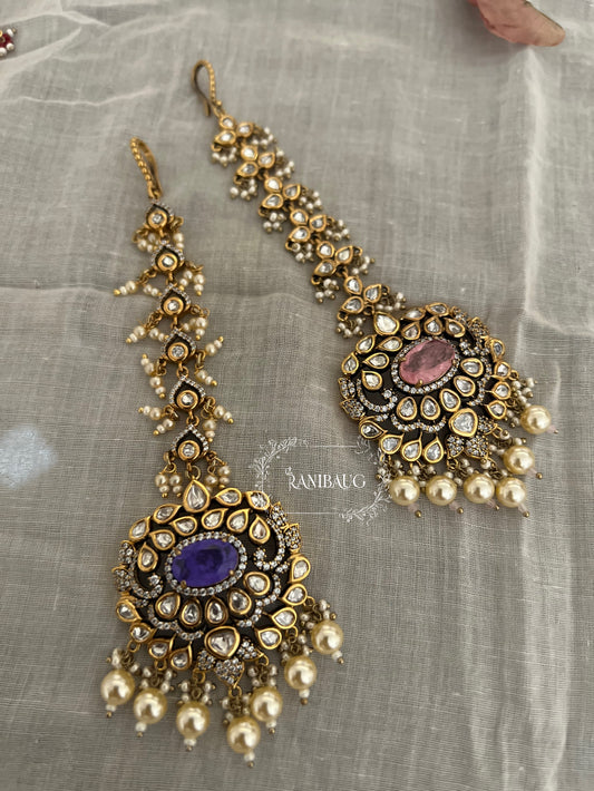 Priya Gold Plated Polki Kundan Stone Tikka By Ranibaug