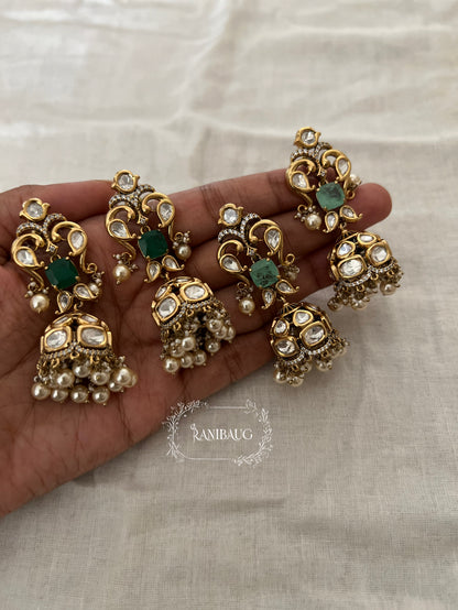 Purnima Festive Kundan Gold Finish Indian Designer Earrings By Ranibaug