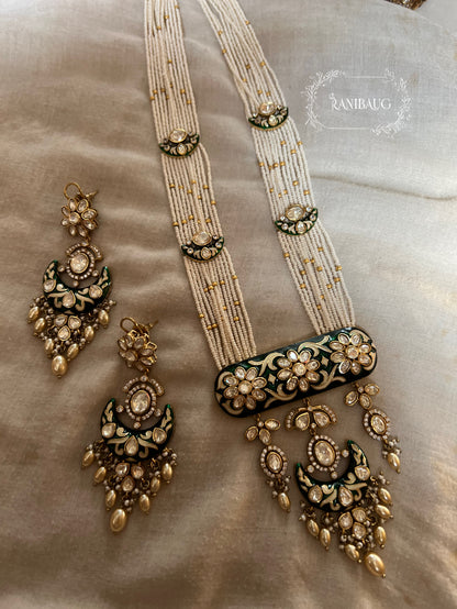 Ragini Meenakari Styled Kundan Studded Indian Traditional Necklace Jewellery Set By Ranibaug