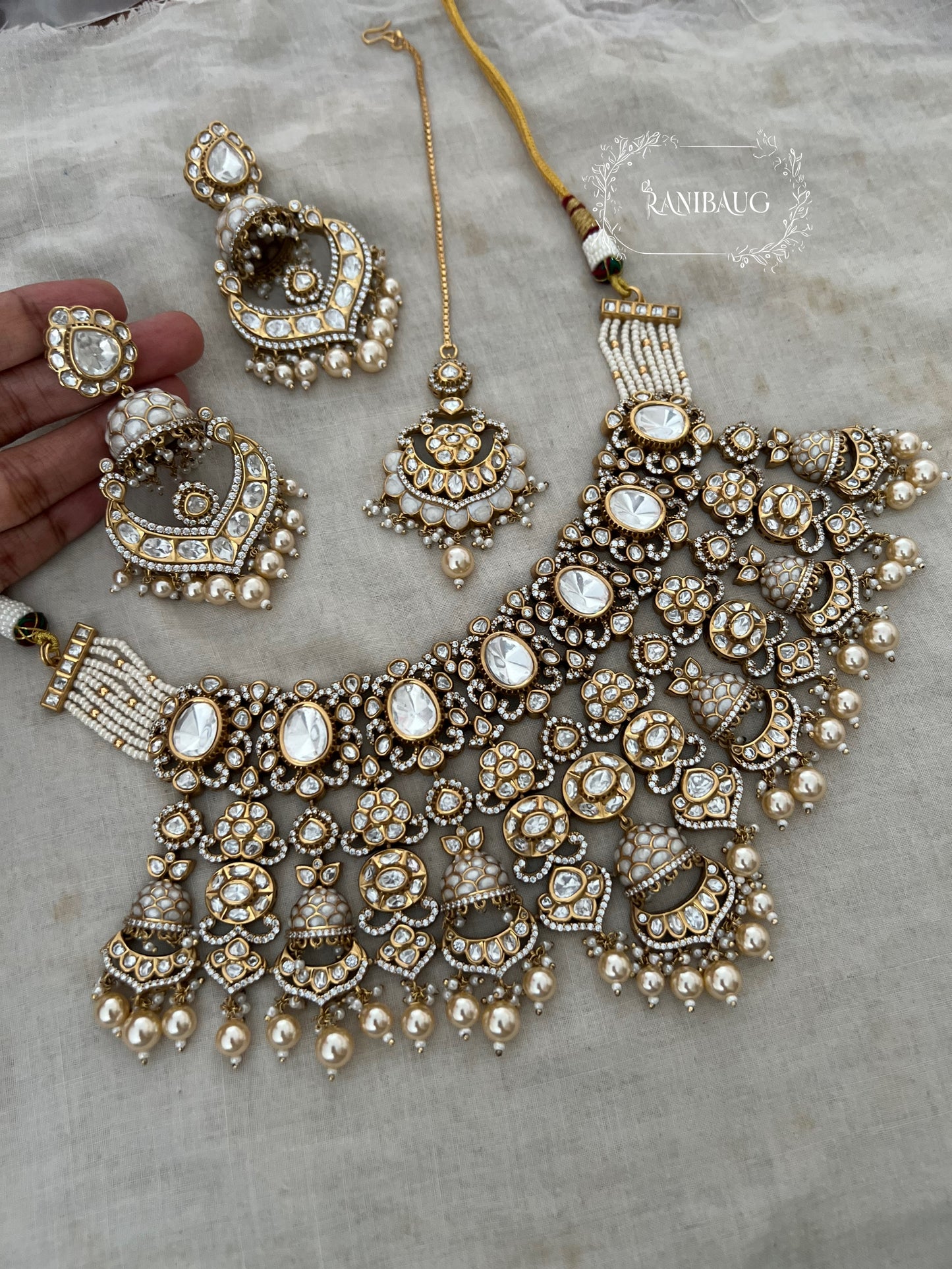 Rajasi round neck vintage heavy choker set  with Maang Tikka Jewelry by ranibaug | Bridal Wedding Jewelry Latest Collection 2025 2026