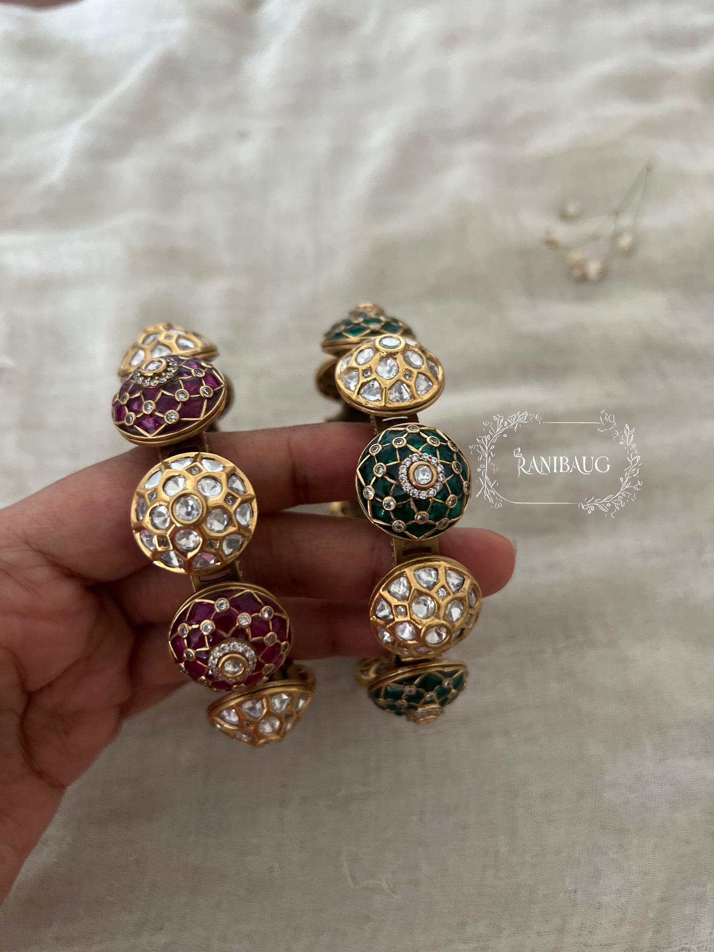 Rajeshwari Traditional Kundan Meenakari Style Bangles By Ranibaug