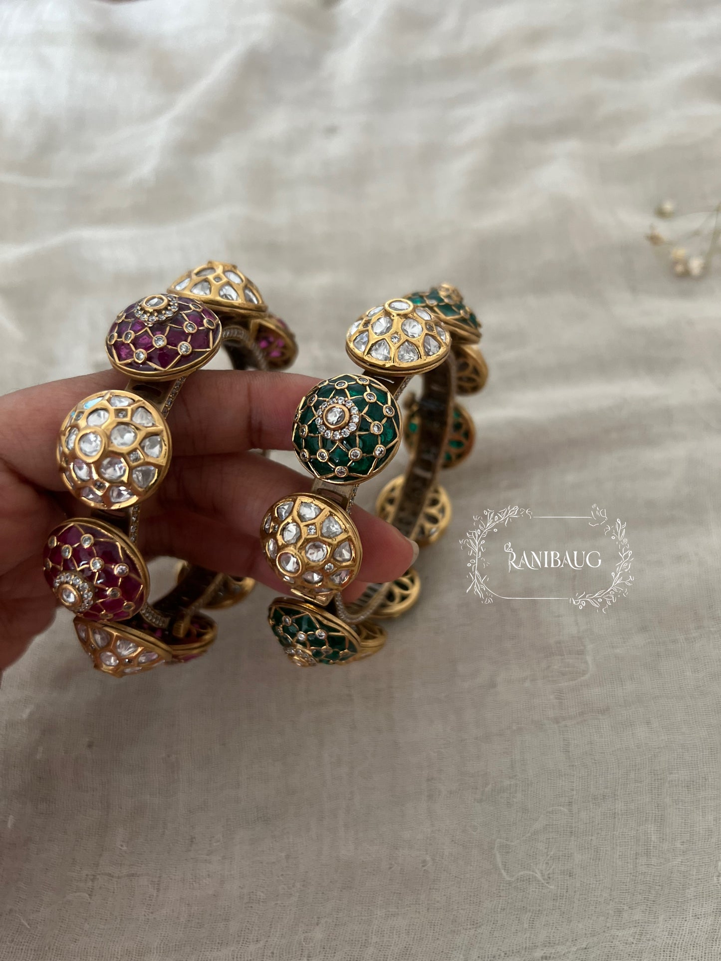 Rajeshwari Traditional Kundan Meenakari Style Bangles By Ranibaug