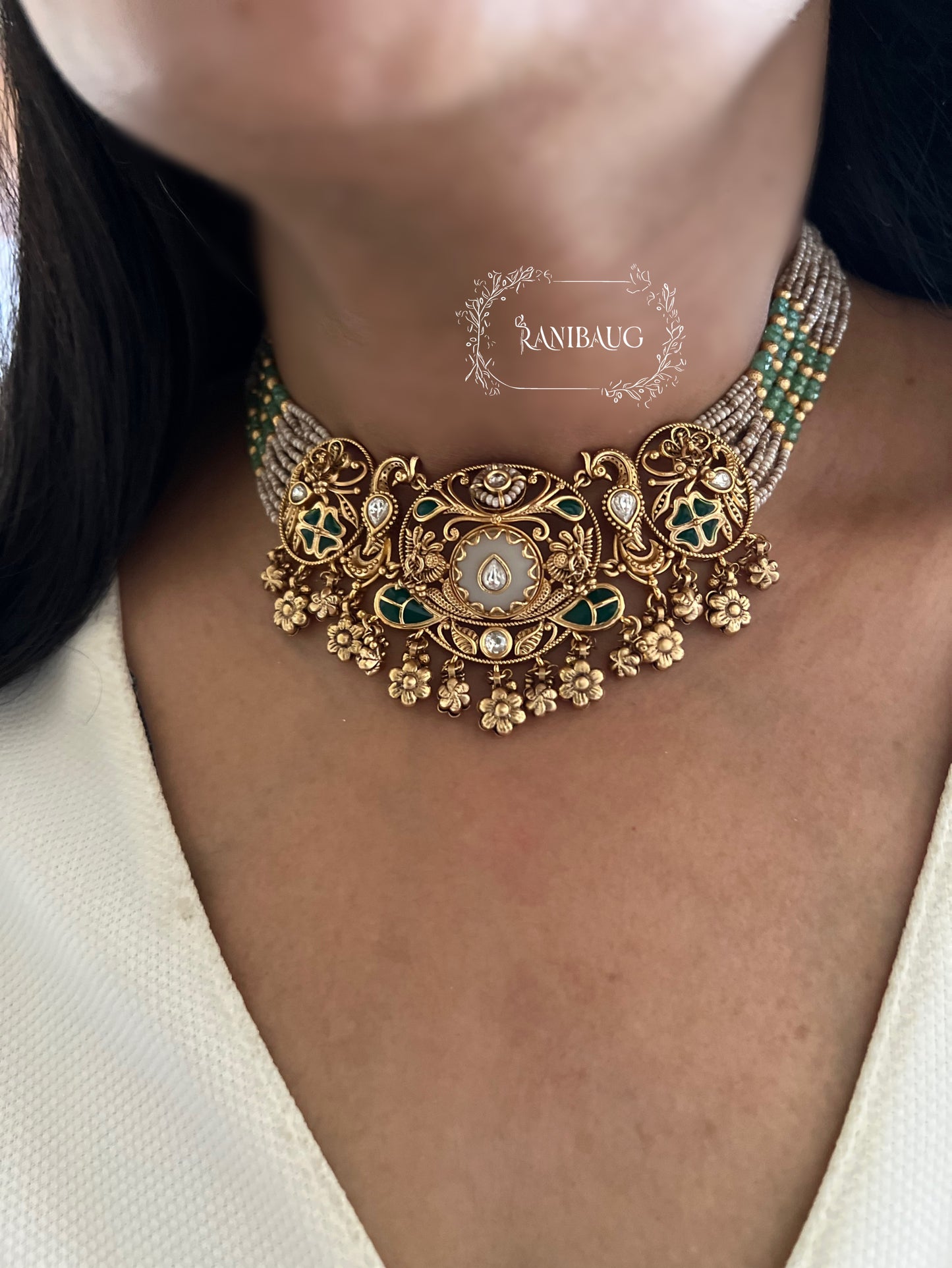 Rajshree Heritage Traditional Gold Choker Jewellery Set By Ranibaug