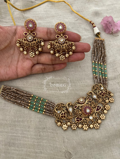 Rajshree Heritage Traditional Gold Choker Jewellery Set By Ranibaug