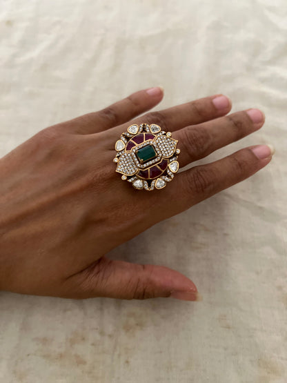 Rajvanshi Polki Traditional Oversized Indian Ring Jewelry By Ranibaug