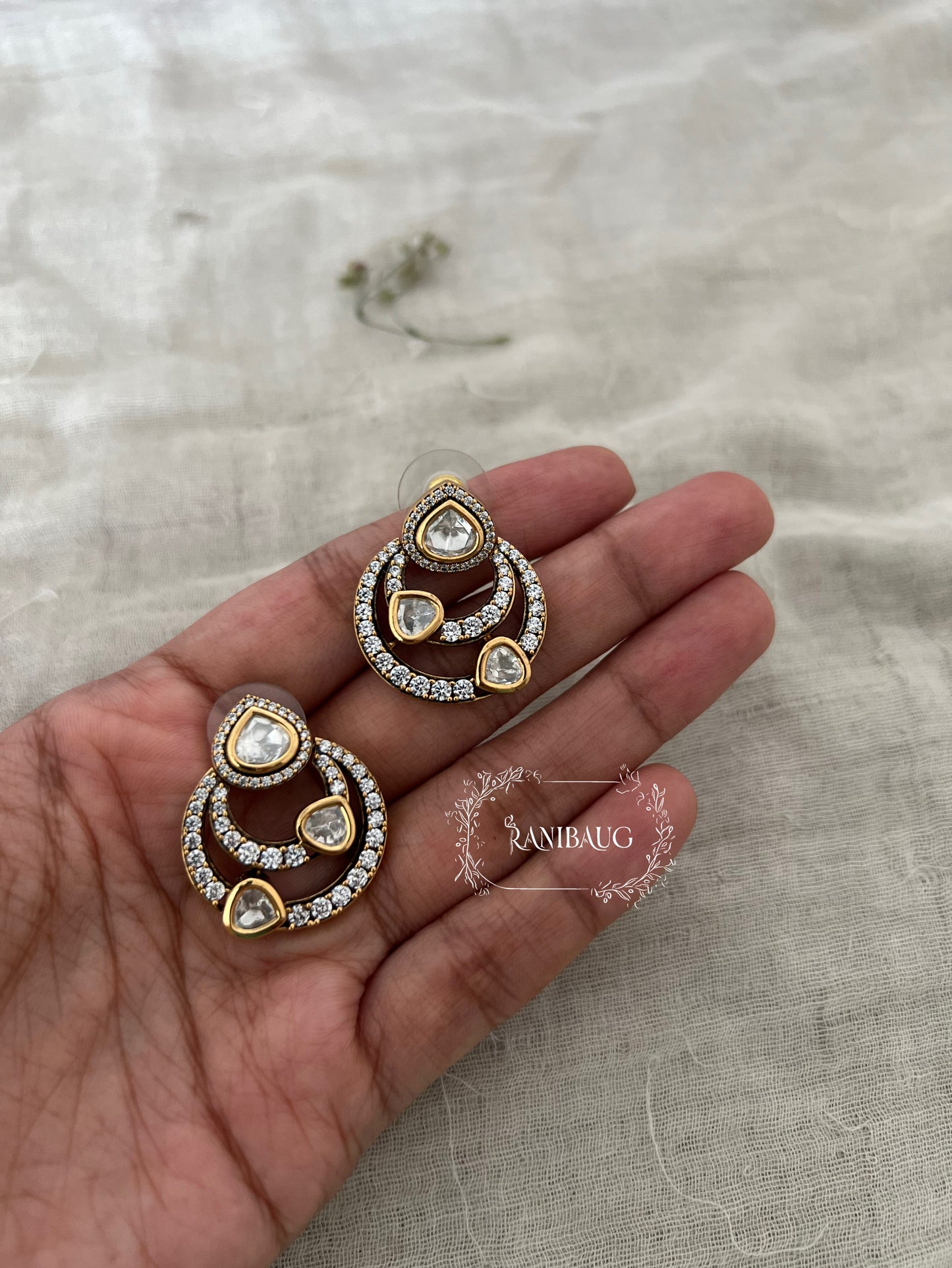 Rajvi Trendy Polki Stud Earrings By Ranibaug