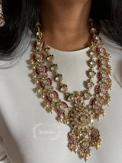 Rajvira Royal Heirloom Polki Kundan Studded Rich Gold Finish Bridal Necklace Jewellery By Ranibaug