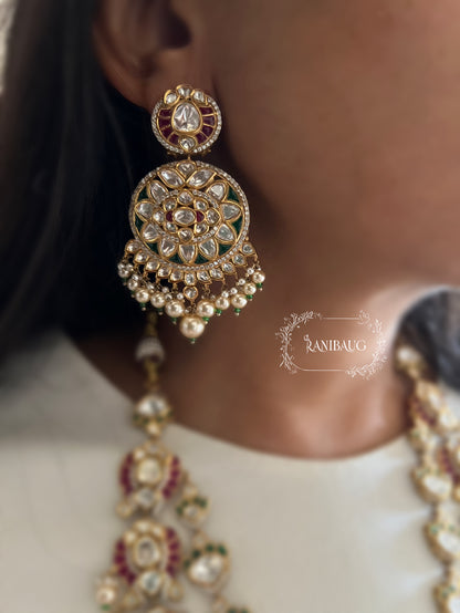 Rajvira Royal Heirloom Polki Kundan Studded Rich Gold Finish Bridal Necklace Jewellery By Ranibaug