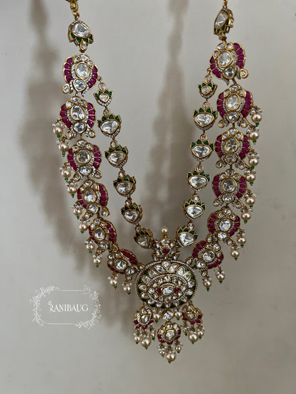 Rajvira Royal Heirloom Polki Kundan Studded Rich Gold Finish Bridal Necklace Jewellery By Ranibaug