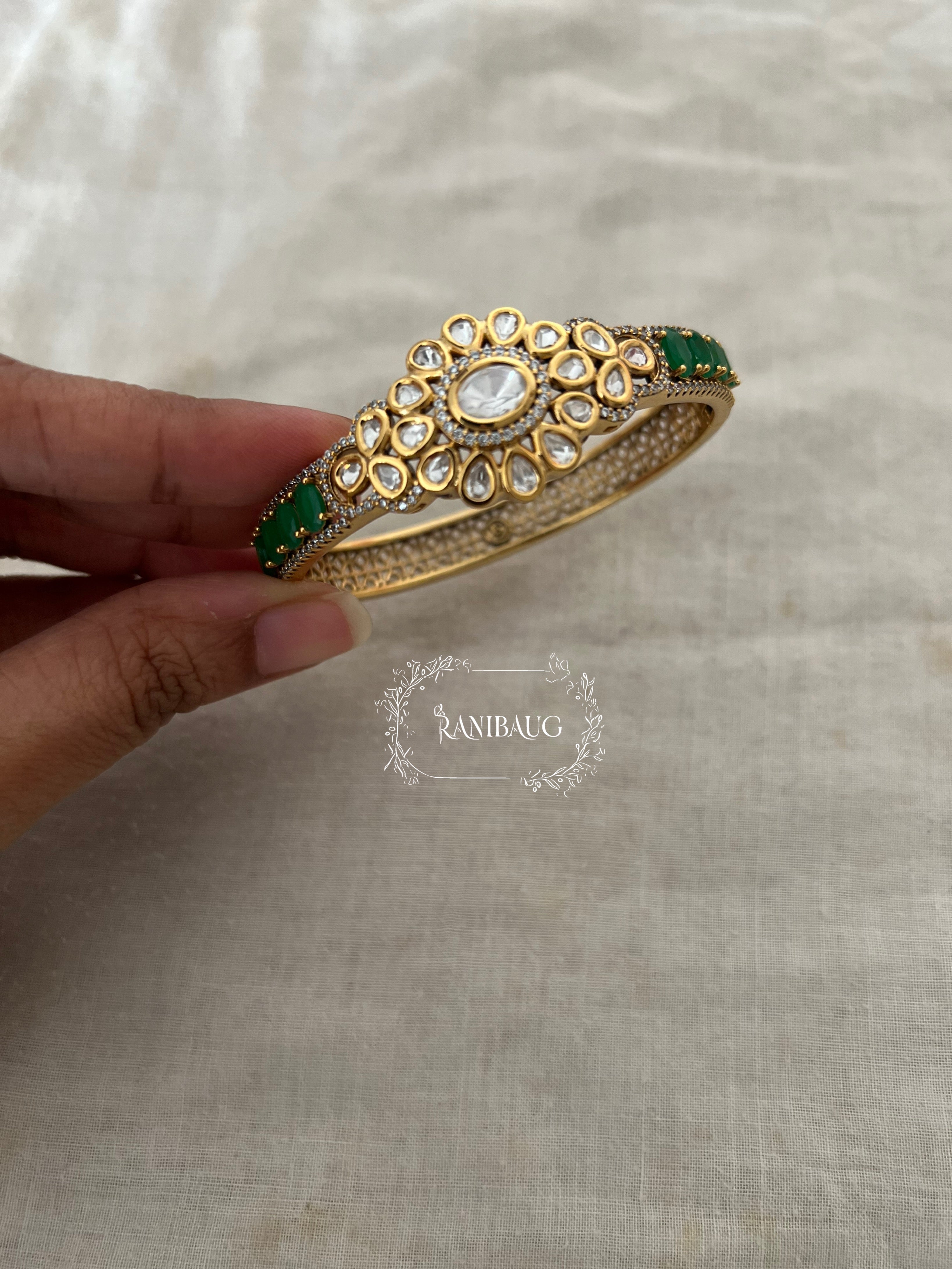 Rani Sati Pushp Kundan Gold Plated Bangle Bracelet For Women In India ...