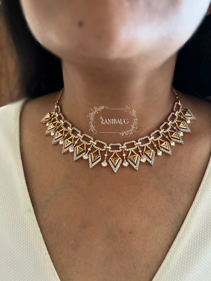 Ranibaug Geometric Heirloom Necklace & Earrings Jewelry Set