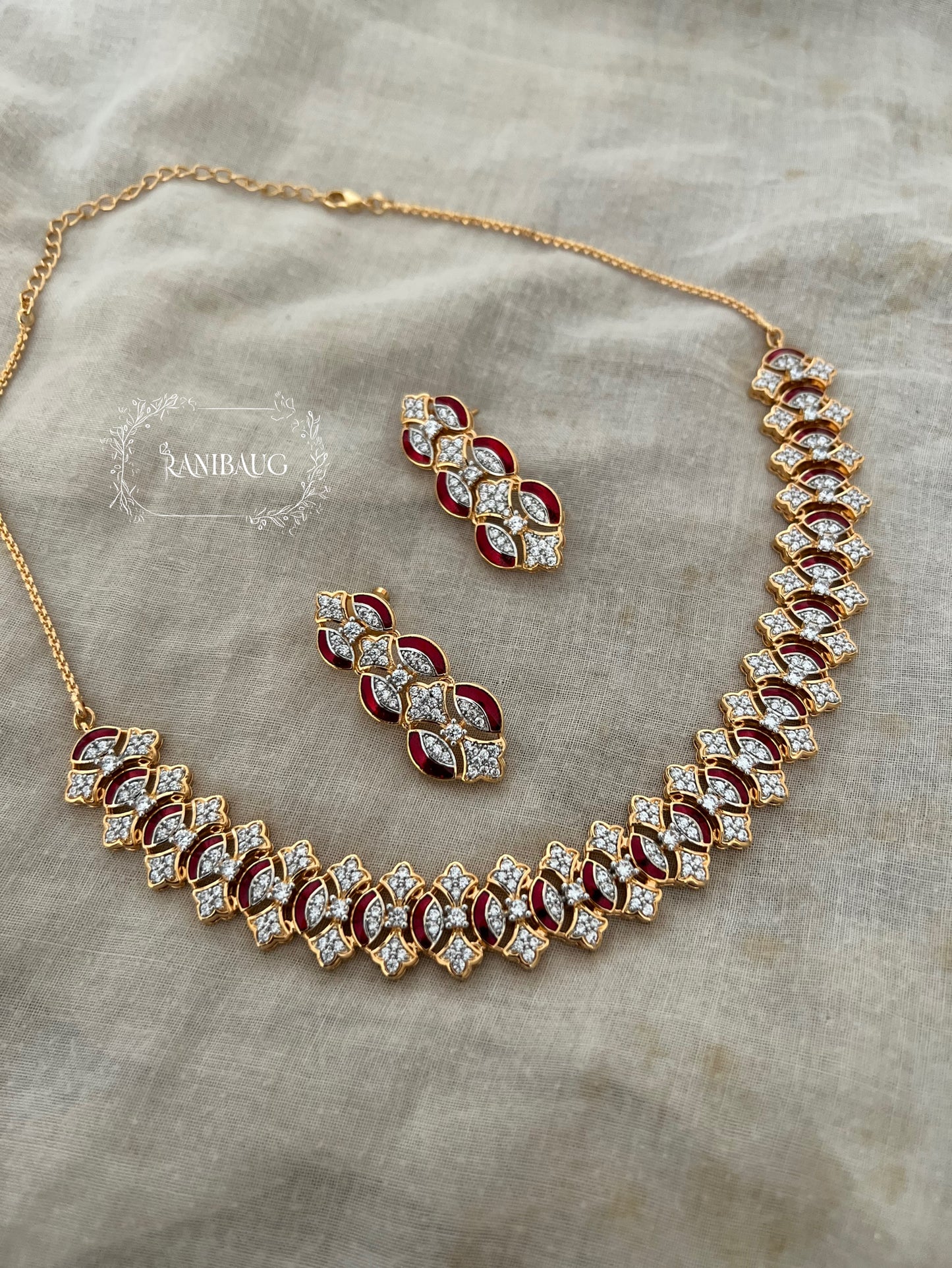 Ranibaug Lattice Luxe Necklace & Earrings Set