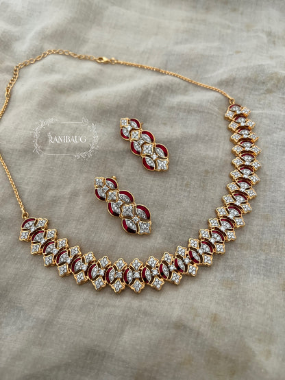 Ranibaug Lattice Luxe Necklace & Earrings Set